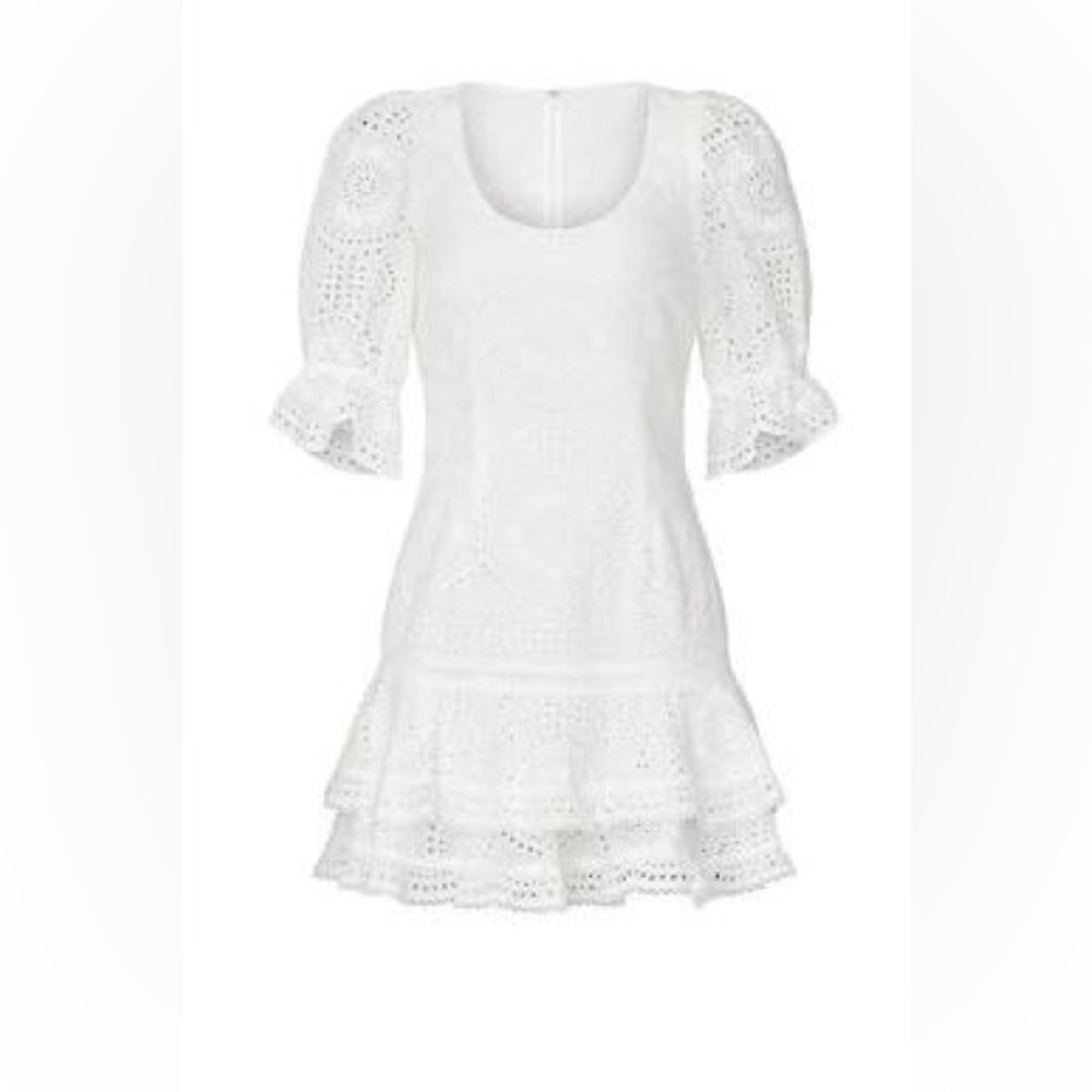 Jonathan Simkhai Dress Meg Puff Sleeve White Size 4